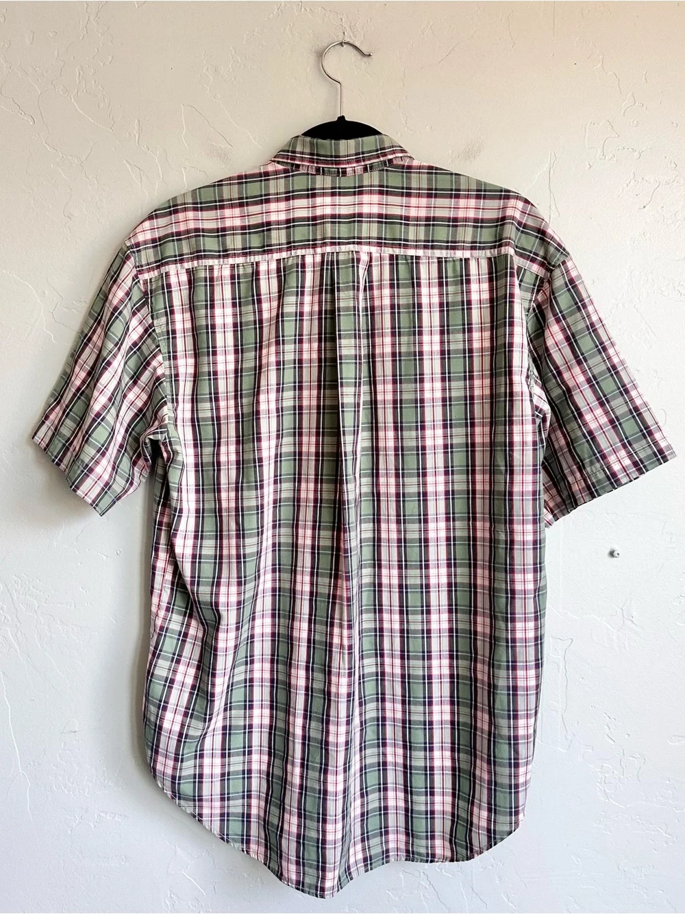 Vintage Polo Ralph‎ Lauren Men Preppy Green Plaid Short-Sleeve Button-Down Shirt